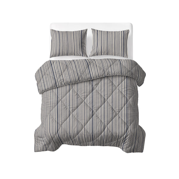 Lazy Dekbed Katoen Stripy Beige/Blauw