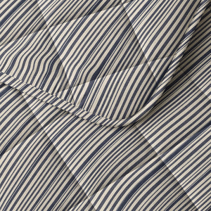 Lazy Dekbed Katoen Stripy Beige/Blauw