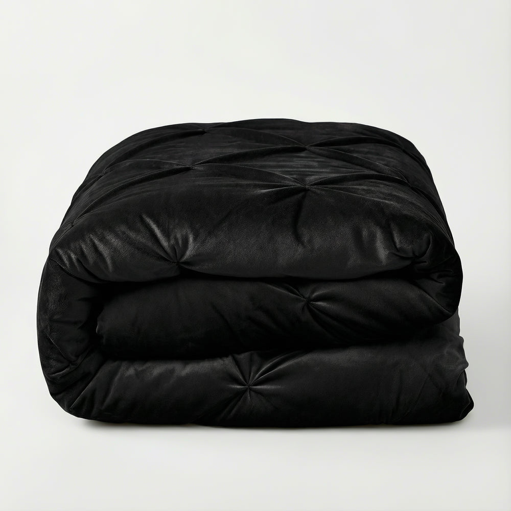 Dekbed Zonder Overtrek - Easy Velvet Pintuck Zwart