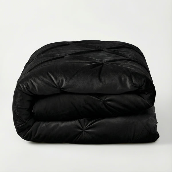Dekbed Zonder Overtrek - Easy Velvet Pintuck Zwart