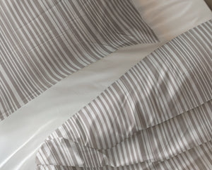 Dekbedovertrek - Pinstripe Taupe 100% katoen