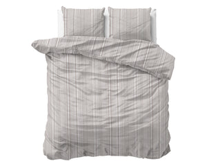 Dekbedovertrek - Pinstripe Taupe 100% katoen
