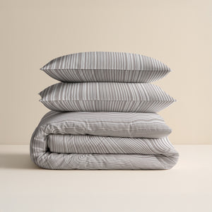 Dekbedovertrek - Pinstripe Taupe 100% katoen