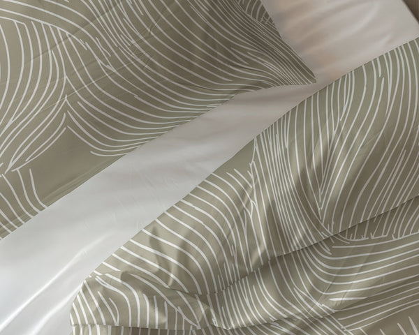Dekbedovertrek - Ripple Taupe 100% katoen