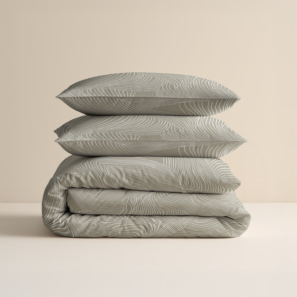 Dekbedovertrek - Ripple Taupe 100% katoen
