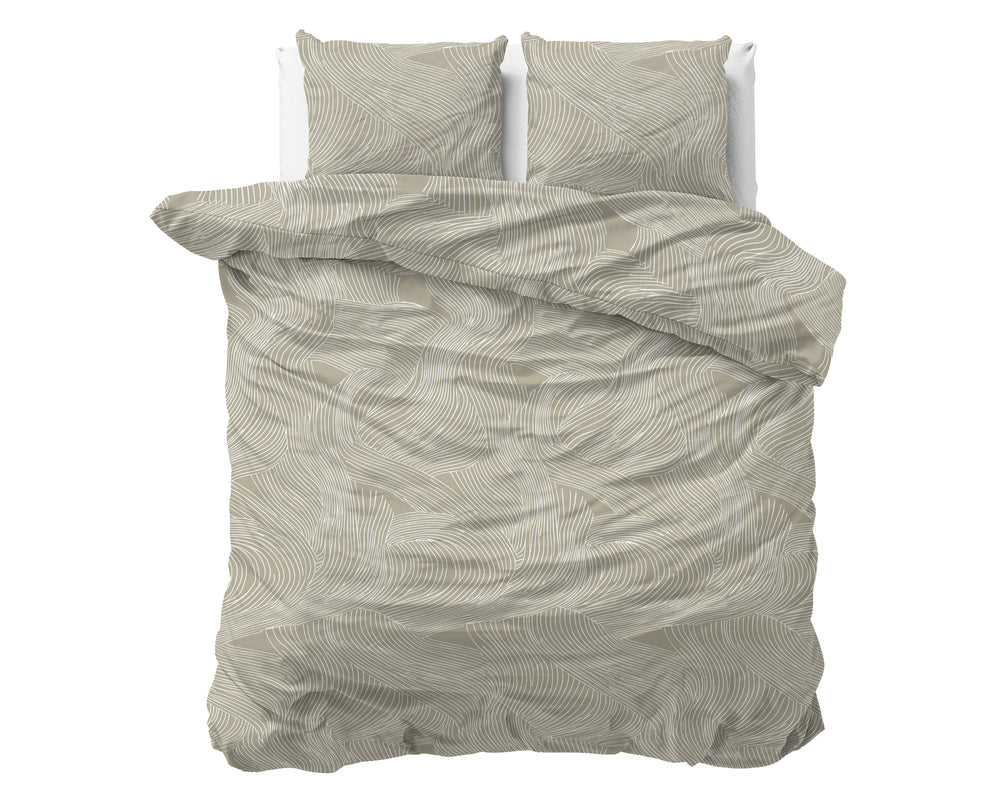 Dekbedovertrek - Ripple Taupe 100% katoen