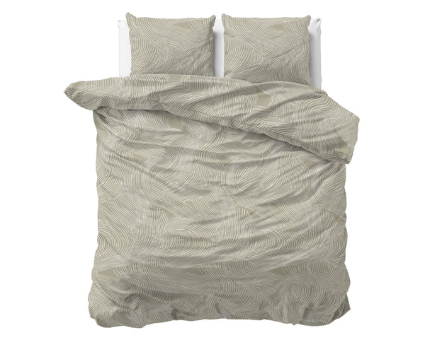 Dekbedovertrek - Ripple Taupe 100% katoen