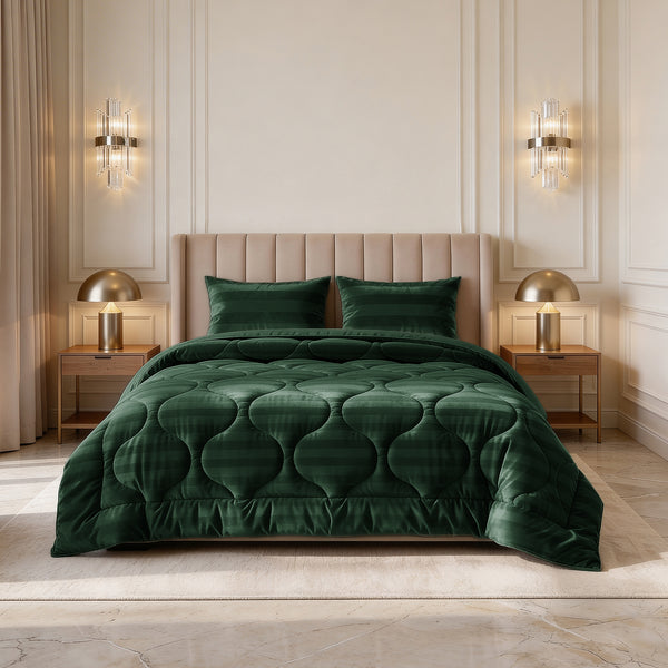 Dekbed Zonder Overtrek - Easy Dekbed Hotel Velvet Donker Groen