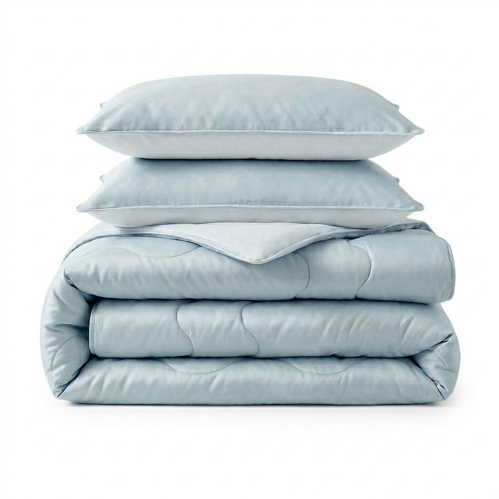 Verkoelende Blue Cell Lazy Dekbed Met Slopen Blauw