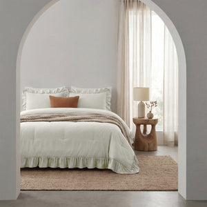 Dekbed Zonder Overtrek - Easy Dekbed Ruffles Gebroken Wit