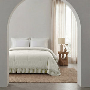 Dekbed Zonder Overtrek - Easy Dekbed Ruffles Gebroken Wit