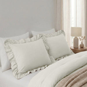 Dekbed Zonder Overtrek - Easy Dekbed Ruffles Gebroken Wit