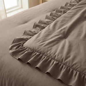 Dekbed Zonder Overtrek - Easy Dekbed Ruffles Taupe