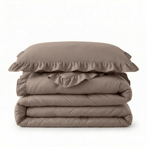 Dekbed Zonder Overtrek - Easy Dekbed Ruffles Taupe