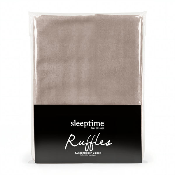 Easy Ruffles Kussenslopen 2pack Taupe 60 x 70