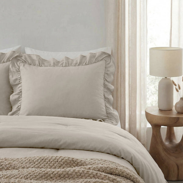 Easy Ruffles Kussenslopen 2pack Taupe/Grijs 60 x 70