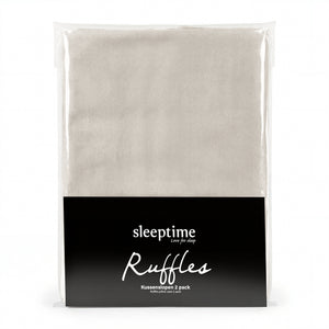 Easy Ruffles Kussenslopen 2pack Taupe/Grijs 60 x 70