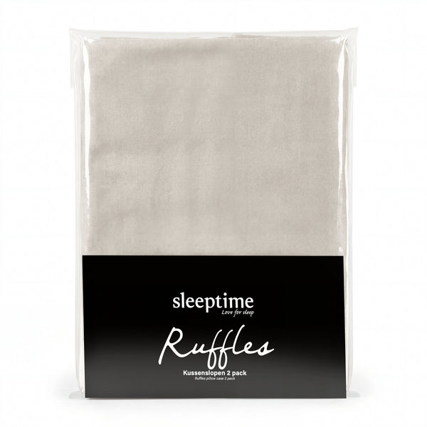 Easy Ruffles Kussenslopen 2pack Taupe/Grijs 60 x 70