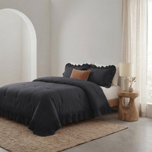 Dekbed Zonder Overtrek - Easy Dekbed Ruffles Antraciet