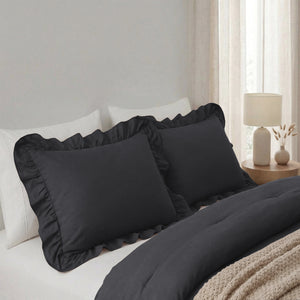 Dekbed Zonder Overtrek - Easy Dekbed Ruffles Antraciet