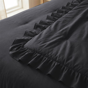 Dekbed Zonder Overtrek - Easy Dekbed Ruffles Antraciet