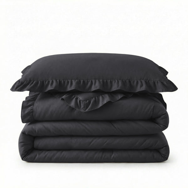 Dekbed Zonder Overtrek - Easy Dekbed Ruffles Antraciet