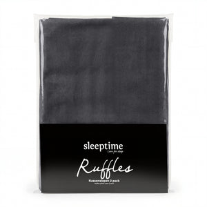 Easy Ruffles Kussenslopen 2pack Antraciet 60 x 70