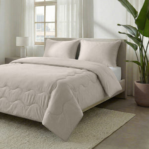 Kühlende Sommerdecke mit Bezug in 1 – Blue Cell Cooling – inkl. Kissenbezüge (Taupe)