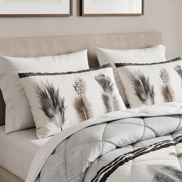 Dekbed Zonder Overtrek - Feathers 3 Zand Met Kussenslopen