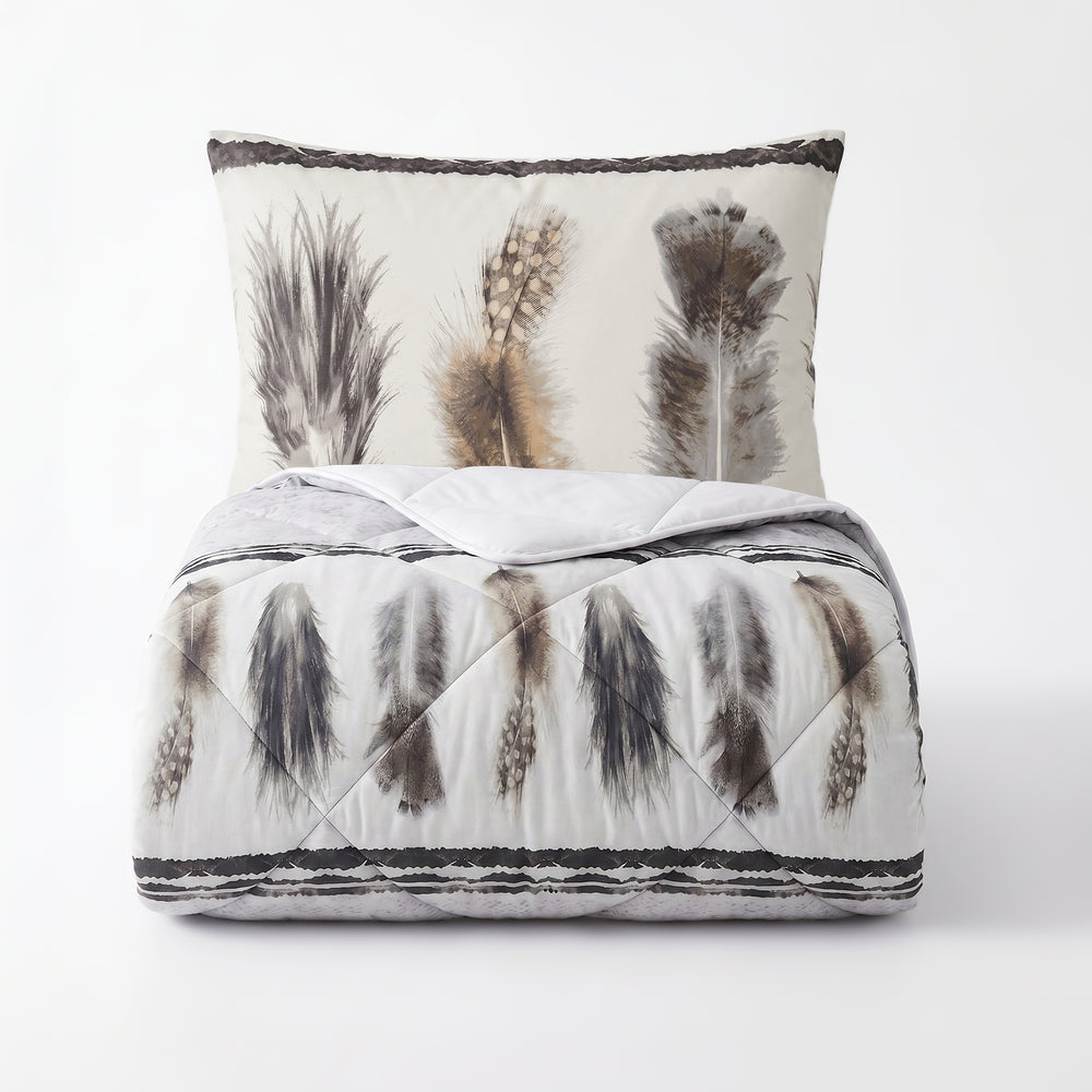 Dekbed Zonder Overtrek - Feathers 3 Zand Met Kussenslopen