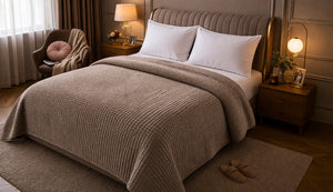 Dekbed Zonder Overtrek - Sherpa Flanel Easy Dekbed - Coffee Brown