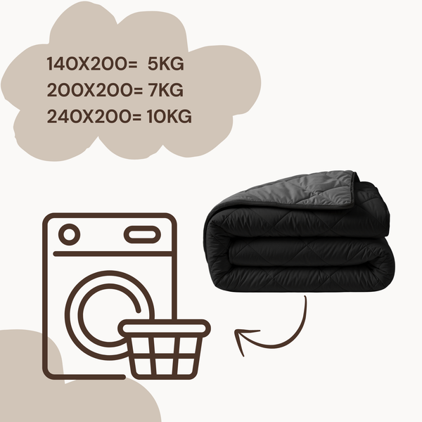 Lazy Dekbed Diamond Zwart / Antraciet