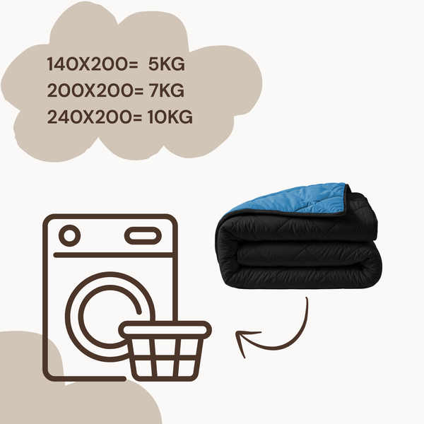 Lazy Dekbed Diamond Zwart / Zee Blauw