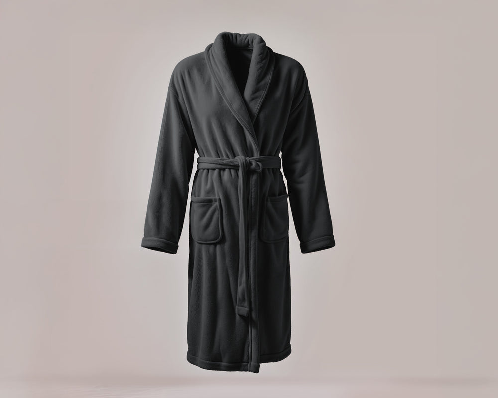 Coral Fleece badjas Zwart