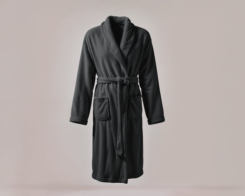 Coral Fleece badjas Zwart