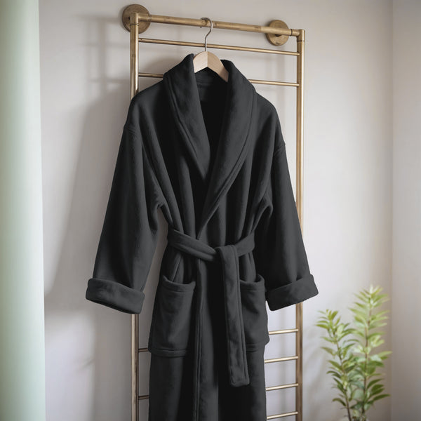 Coral Fleece badjas Zwart