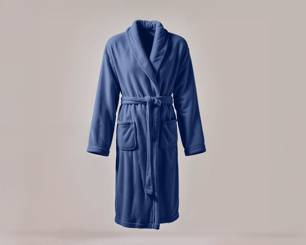 Coral Fleece Badjas Navy