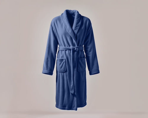 Coral Fleece Badjas Navy