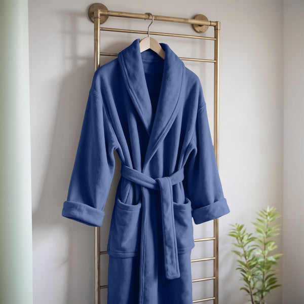 Coral Fleece Badjas Navy