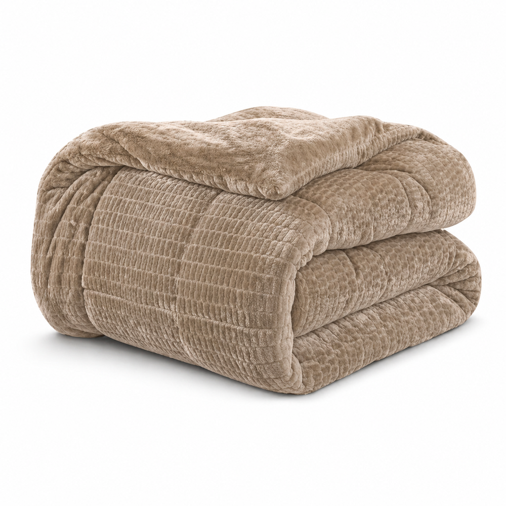Dekbed Zonder Overtrek - Sherpa Flanel Easy Dekbed - Beige