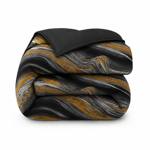 Dekbed Zonder Overtrek - Lileo Marble Black Gold Kant - Extra dik