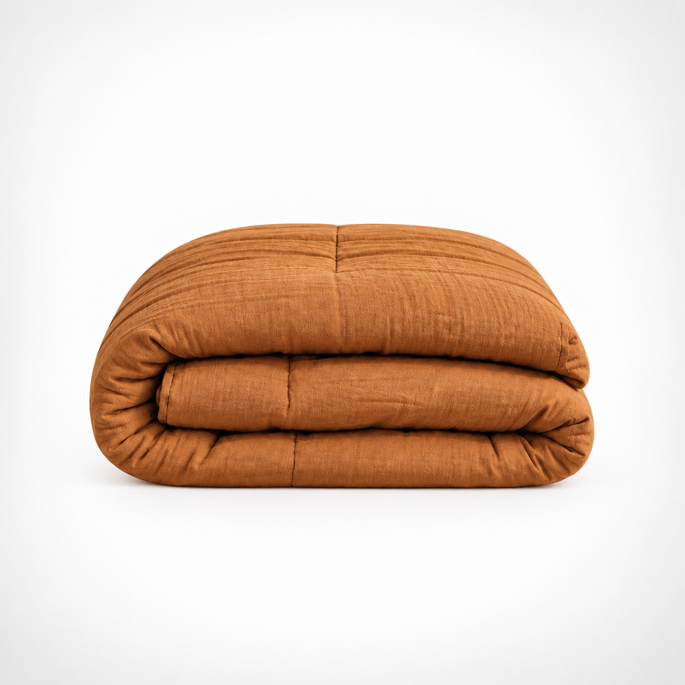 Dekbed Zonder Overtrek - Mousseline Mocha Mouse Met Kussenslopen