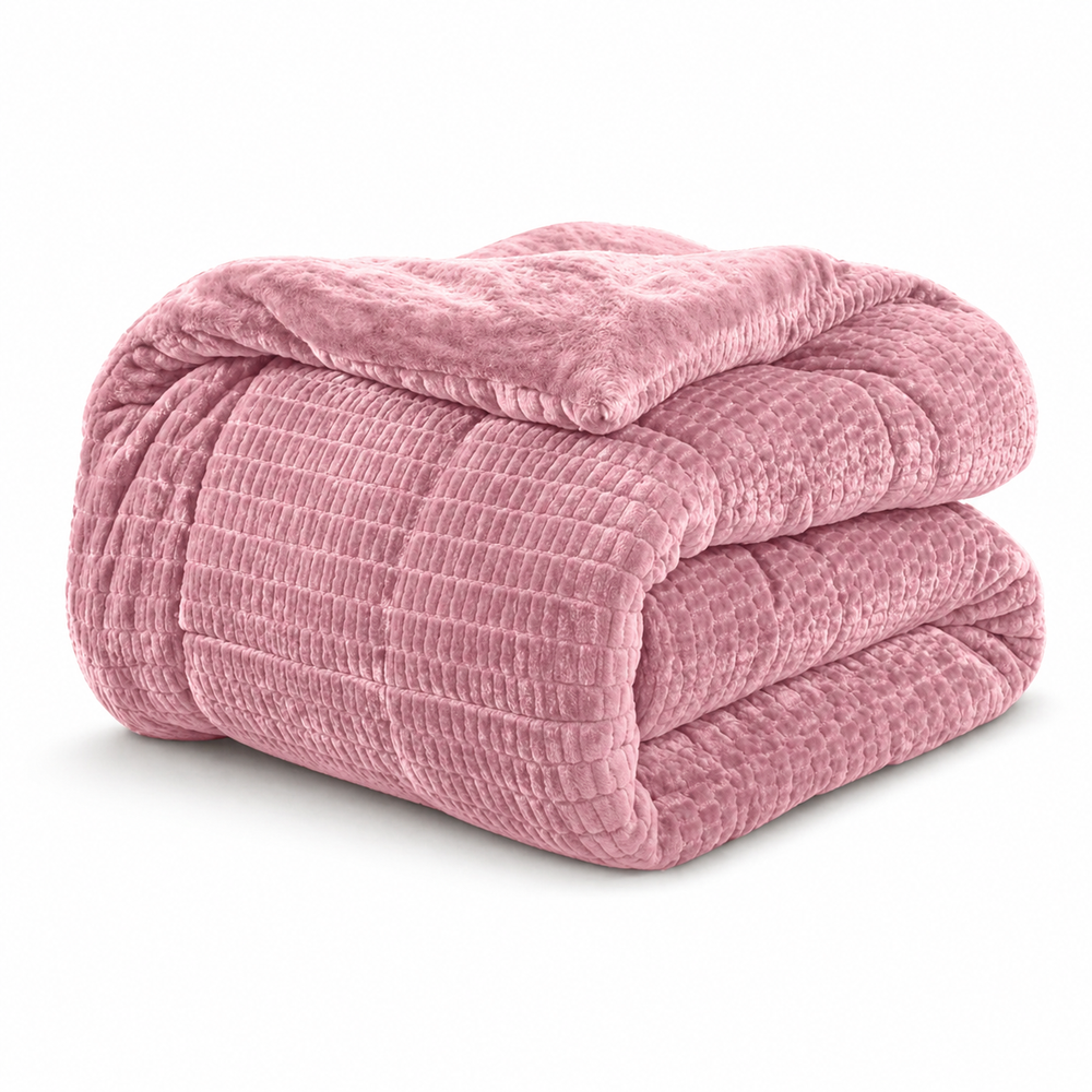 Dekbed Zonder Overtrek - Sherpa Flanel Easy Dekbed - Dark Pink