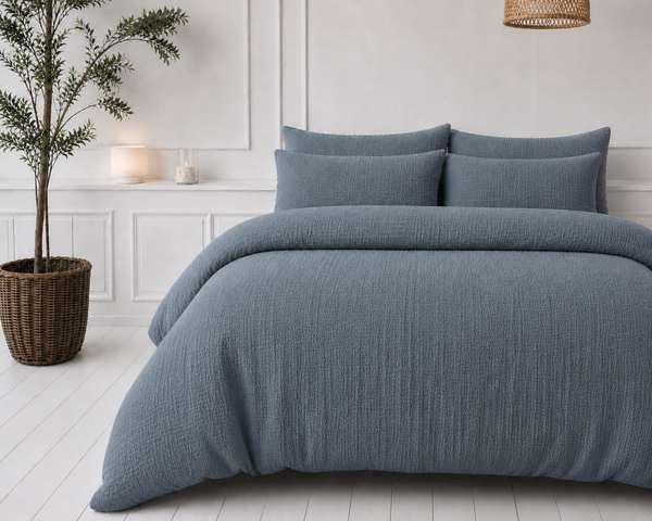 Dekbed Zonder Overtrek - Lazy Dekbed Mousseline Groen Met Kussenslopen (100% Katoen)