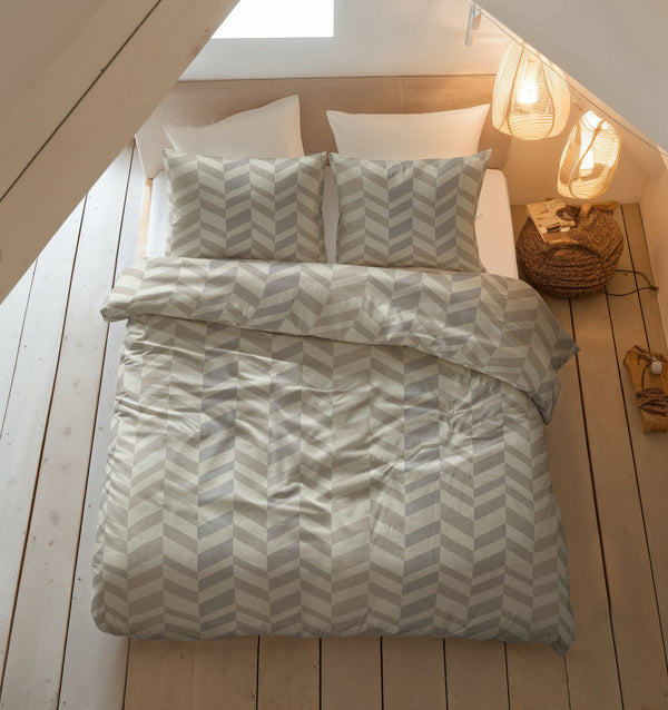 Chevron Beige/Zand Flanel