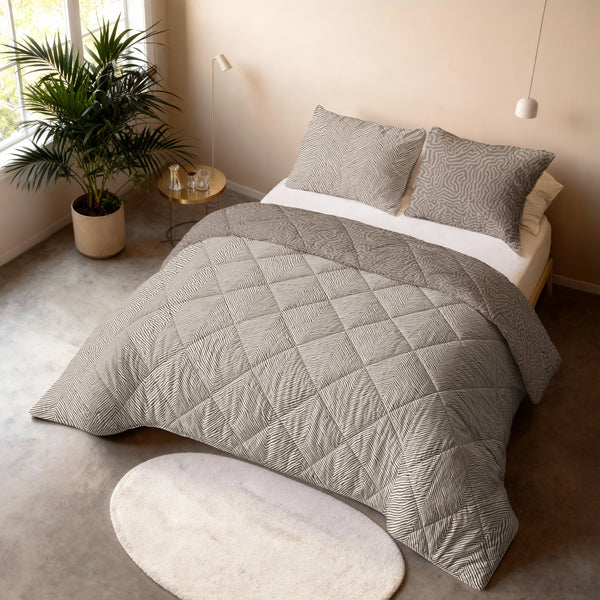Easy Dekbed Solitude Taupe Met Kussenslopen