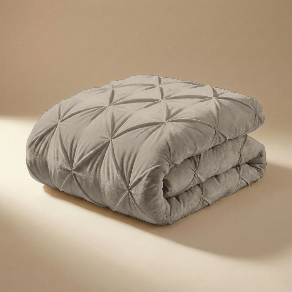 Dekbed zonder overtrek  -  Quilt Diamond pintuck Light Taupe