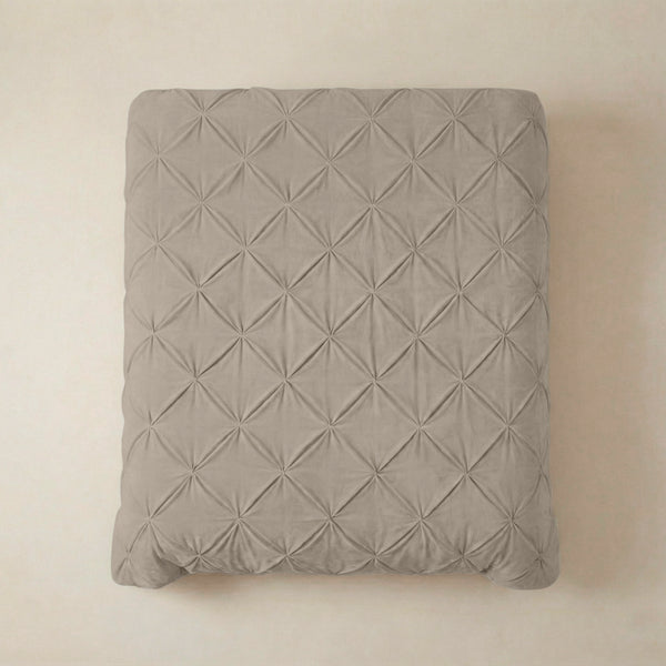 Dekbed zonder overtrek  -  Quilt Diamond pintuck Light Taupe