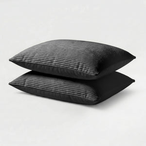 Lileo Corduroy kussenslopen – Antraciet/Zwart