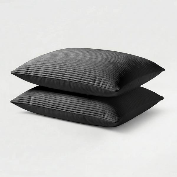 Lileo Corduroy kussenslopen – Antraciet/Zwart